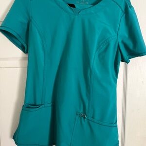 Teal scrub set, includes top & bottom. Cherokee Infinity.
